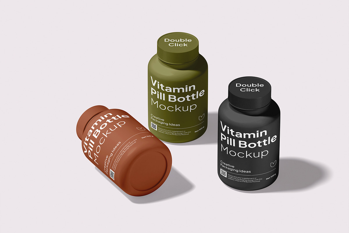 Vitamin Pill Bottle Mockup, a Packaging Mockup by Unerispace (Photo 5 of 5)