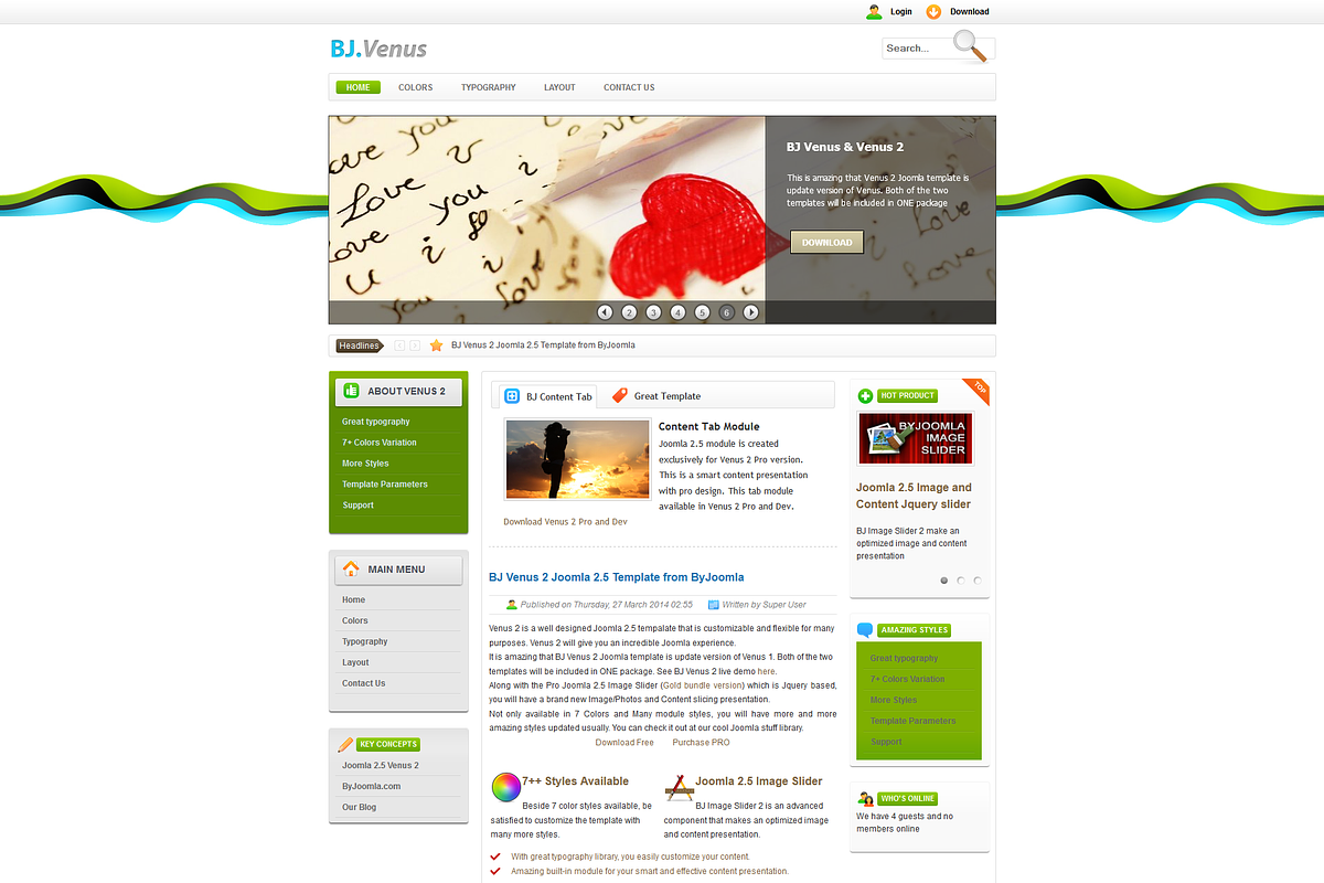 B Venus 2 - Light and Bright Joomla, a Websites & App Template by Digipieces (Photo 2 of 5)