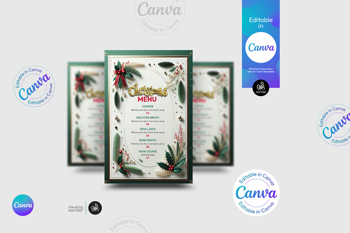 Christmas Menu Flyer Template, a Flyer Template by Aam360 (Photo 1 of 3)
