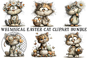 Whimsical Easter Cat Clipart Bundle, an Illustration by OK Design (Thumbnail 2 of 6)