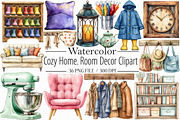 Cozy Home. Room Decor Watercolor Cli, an Illustration by Libby Wishes (Thumbnail 1 of 7)