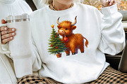 Christmas Highland Cow Clipart Bundl, an Illustration by Sublimation Artist (Thumbnail 4 of 6)