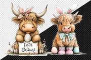 Whimsical Easter Highland Cow Clipar, an Illustration by Creative Art (Thumbnail 4 of 8)