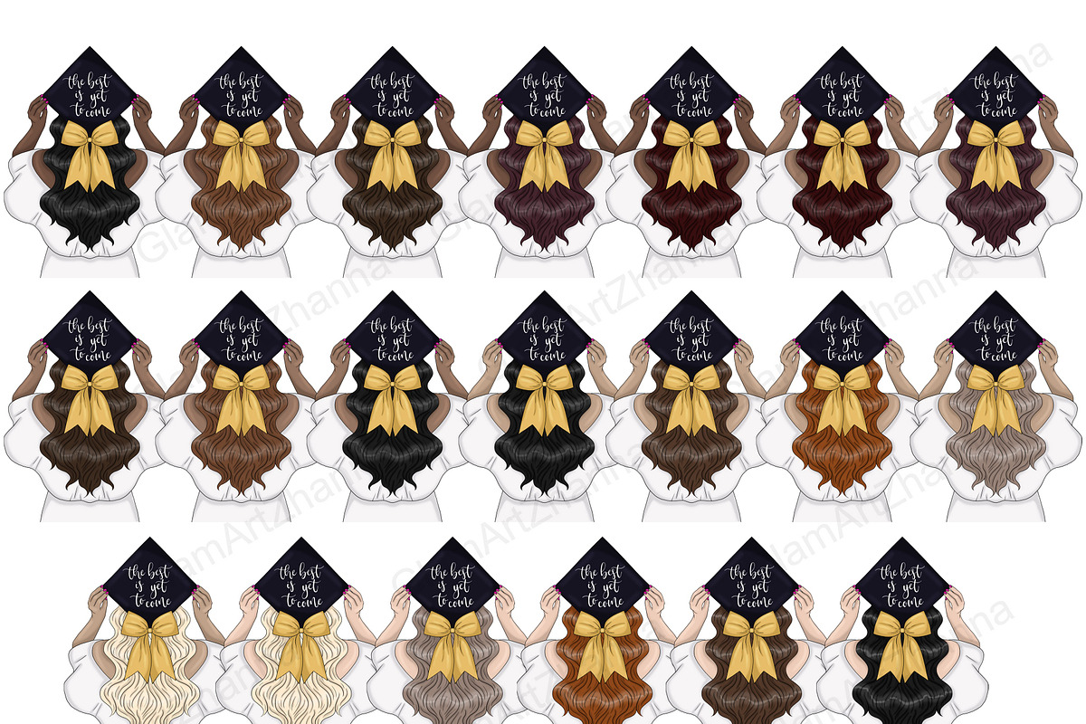 Graduation Girls Clipart, an Education Illustration by GlamArtZhanna (Photo 9 of 11)