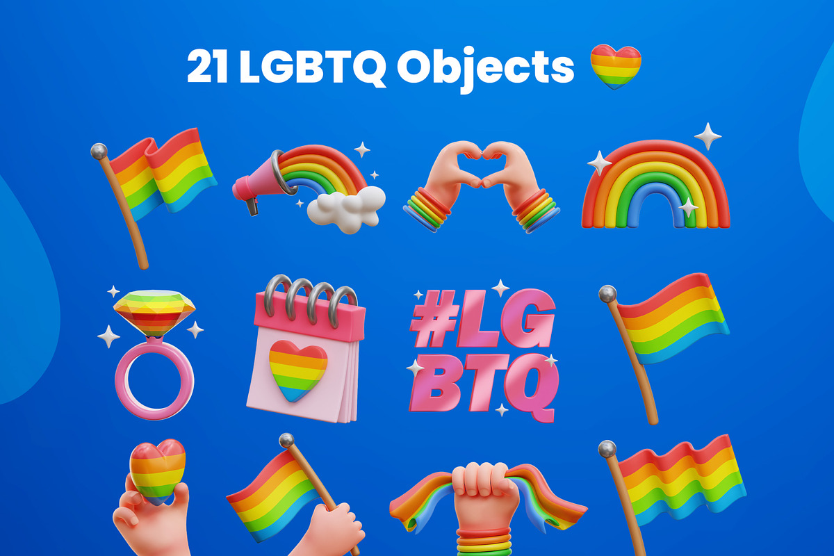 LGBTQ 3D Icons, an Object 3D Model by Rakata Studio (Photo 7 of 7)