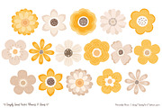 Flower Clipart in Sunshine Yellow, an Illustration by Amanda Ilkov (Thumbnail 3 of 4)