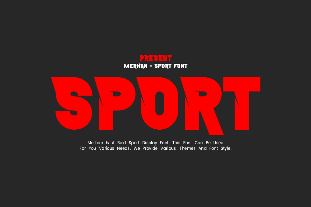 Merhan - Sporty Font, a Sans Serif Font by Iqsiart Studio (Photo 2 of 7)