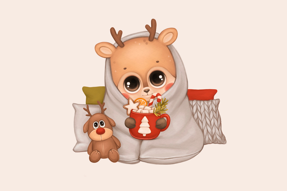 Christmas collection Deer, an Animal Illustration by designs.svkl (Photo 4 of 7)