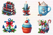 Merry Maritime Christmas Clipart, an Illustration by CreationArt (Thumbnail 3 of 5)