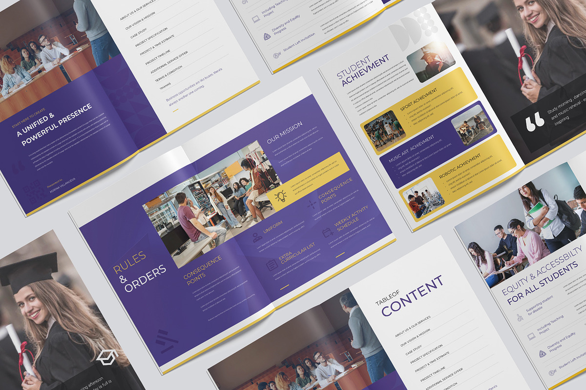 Project School Handbook Template, a Brochure Template by TMint Play (Photo 8 of 8)