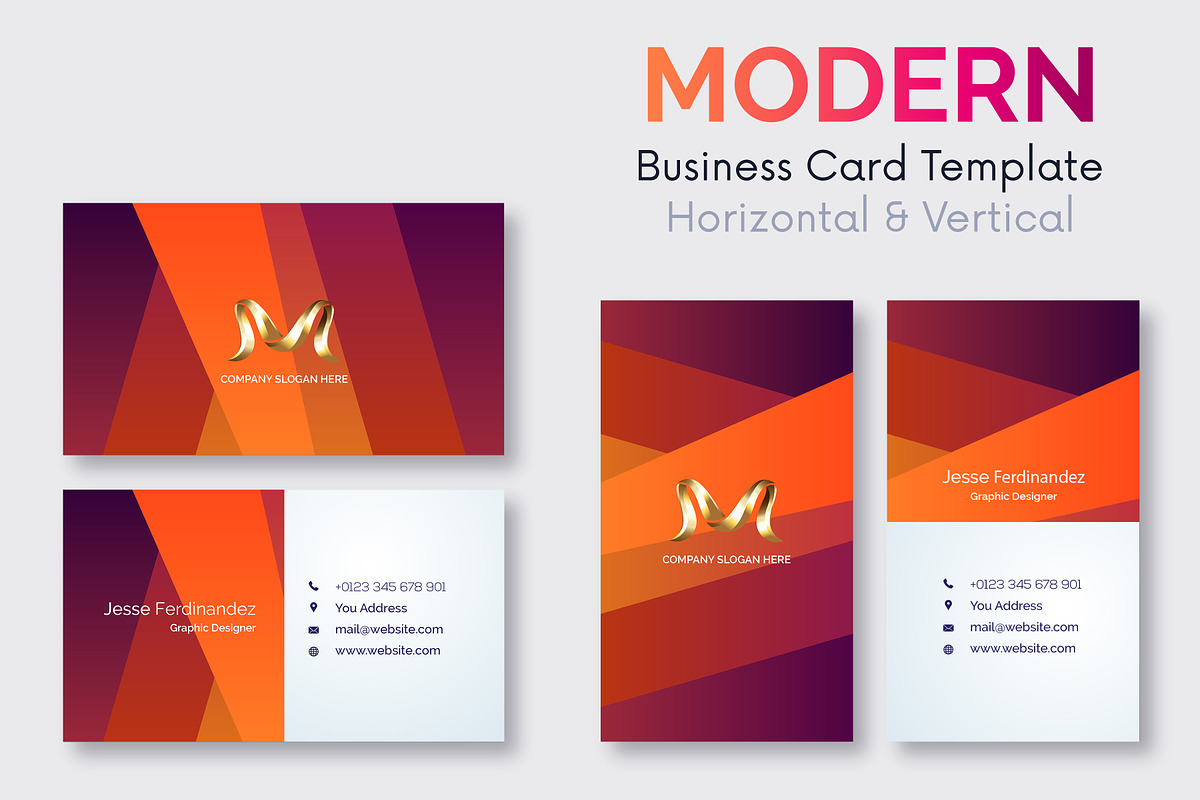 Modern 50 Business cards Bundle, a Business Card Template by M6 Gallery (Photo 21 of 52)