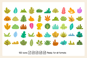 Bundle of Plant, Bush & Leaf Clipart, an Illustration by Designfour (Thumbnail 2 of 6)