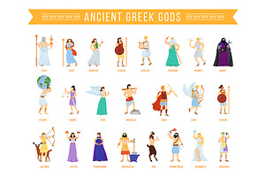 Ancient Greek Pantheon Illustration