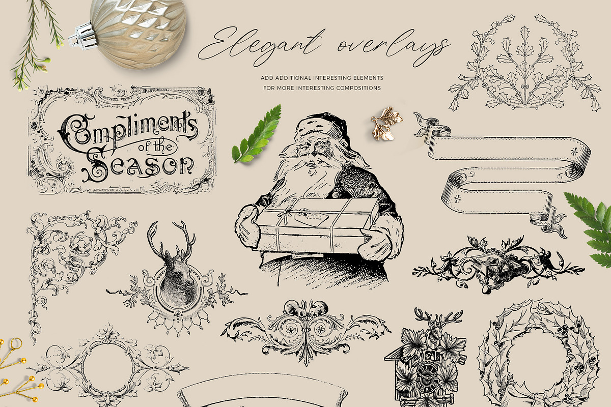 Vintage Christmas card creator, an Object Graphic by Beauty Drops (Photo 4 of 13)