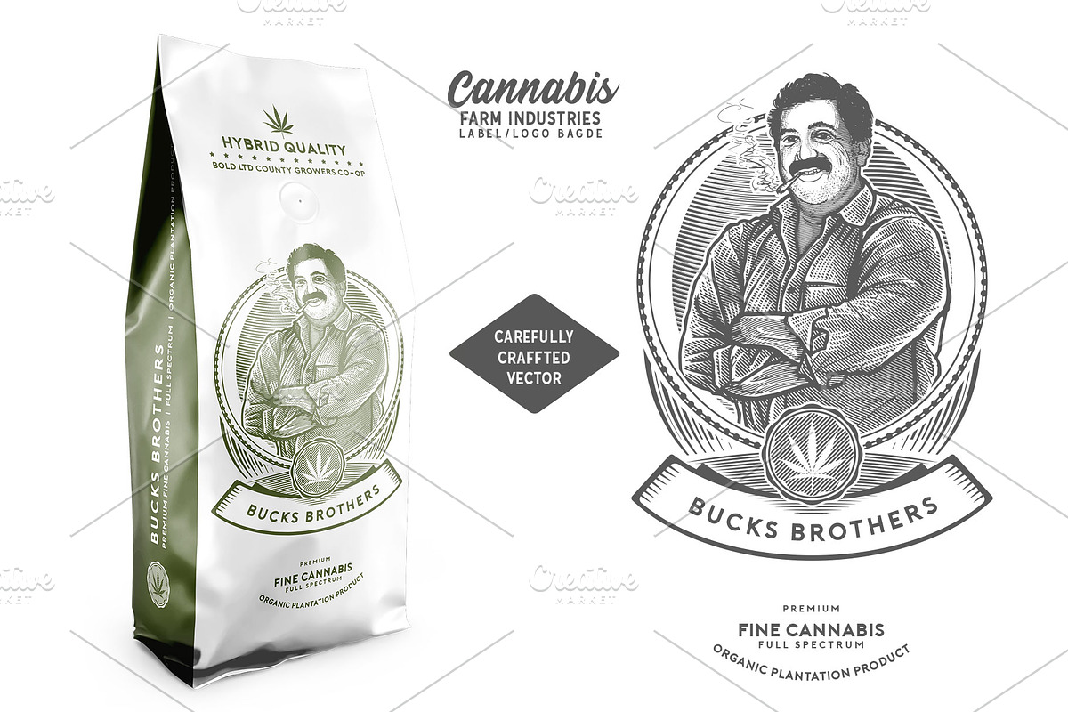 Cannabis Farm Label & logo Badge, a Branding & Logo Template by The Design For Co. (Photo 4 of 6)
