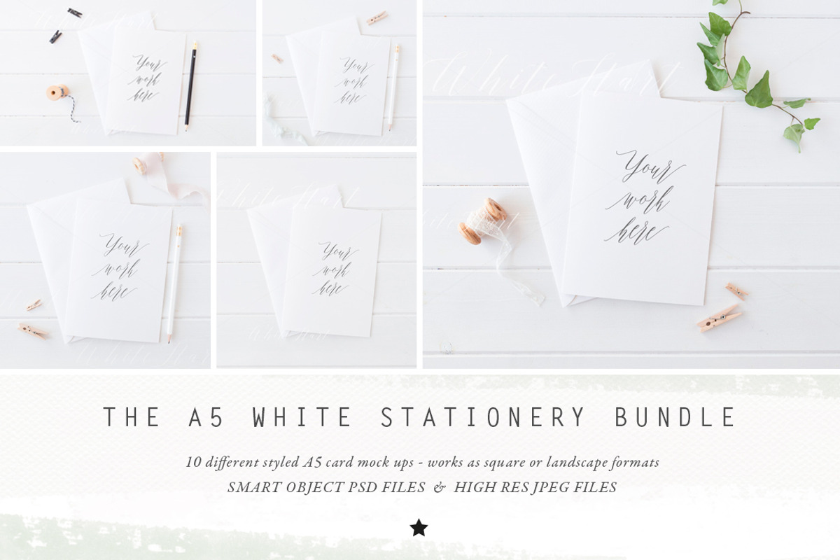 The A5 stationery mockup BUNDLE, a Product Mockup by White Hart Co. (Photo 1 of 7)