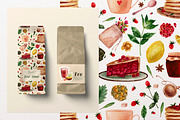 Tea and berry pie watercolor set, a Food Illustration by a_ptichkina (Thumbnail 5 of 6)