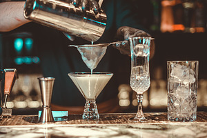 Milk shakecocktail preparation stock photo containing cocktail and party