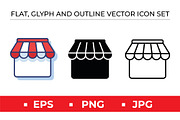 Shop Icons Set, an Outline Icon by Artonix (Thumbnail 1 of 2)