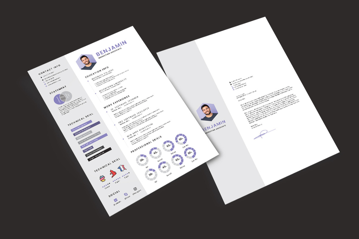 Violet Resume CV, a Resume Template by iDoodle Studio (Photo 5 of 6)