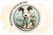 Whimsical Summer Dogs Clipart Bundle, an Illustration by SVGArt (Thumbnail 7 of 9)