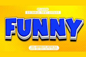 Vector Funny 3d Editable Text Effect