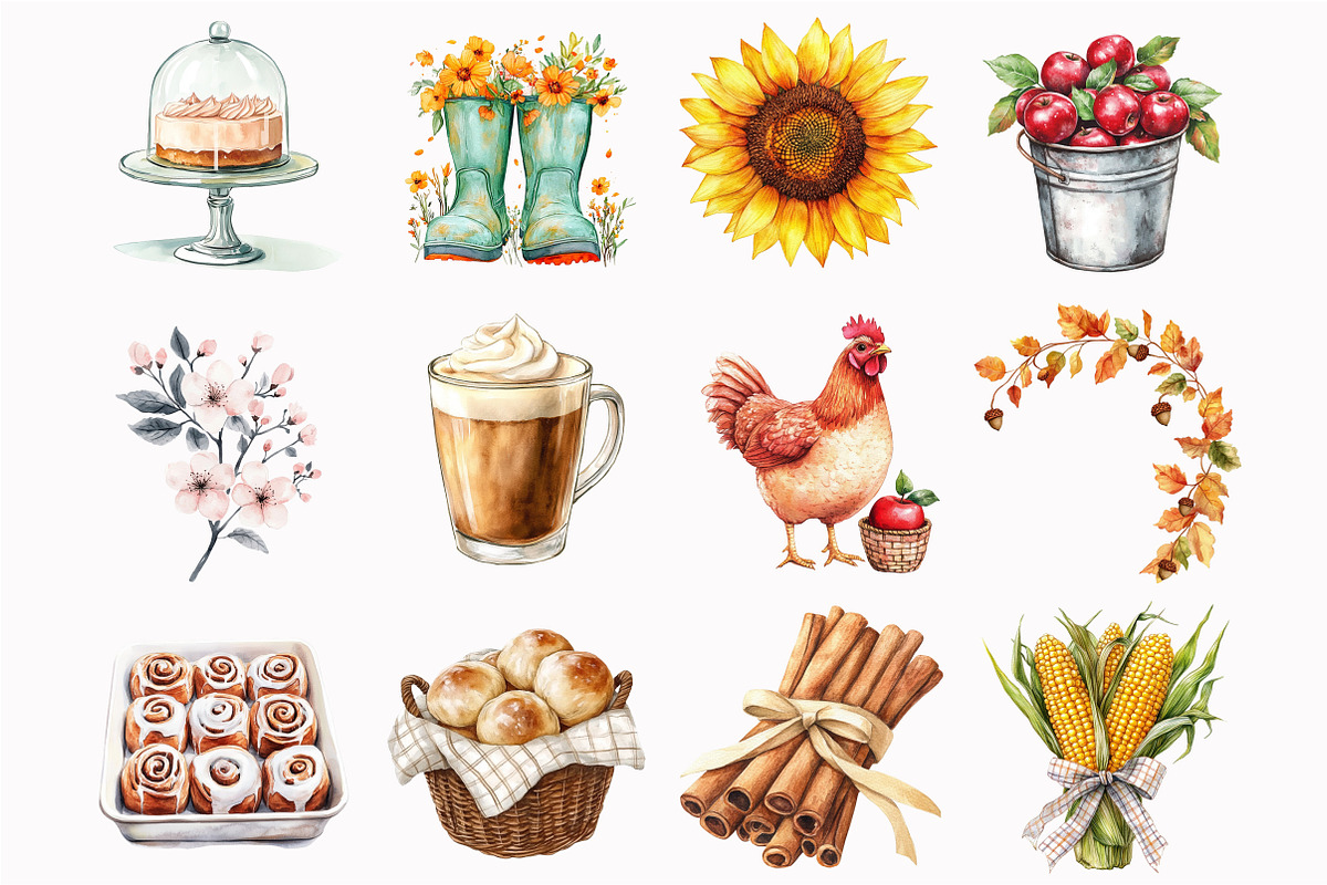 Cottagecore Fall Clipart, an Illustration by Design Market (Photo 2 of 5)