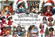 Black Girl Christmas Eve Clipart, an Illustration by Designking (Thumbnail 1 of 5)