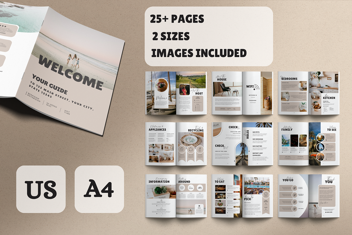 Airbnb Welcome Book Template, a Magazine Template by LWPRESETS (Photo 2 of 8)