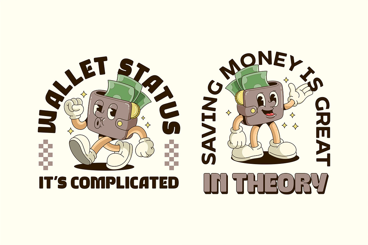 Retro Wallet Characters, an Object Illustration by Graptail (Photo 2 of 10)