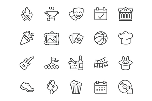 Line Event Icons, an Outline Icon by Davooda