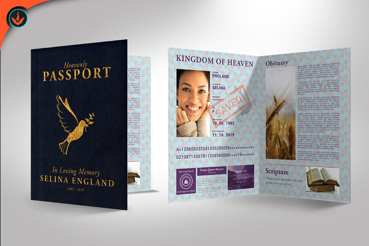 Funeral Program 16 Passport Theme, a Brochure Template by SeraphimChris (Photo 5 of 5)