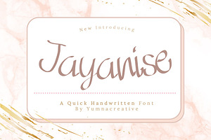 Jayanise - Quick Handwritten Font