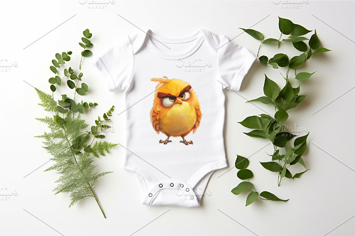 Grumpy cute birds 07. TShirt Sticker, an Animal Illustration by KENO Mascots (Photo 2 of 8)