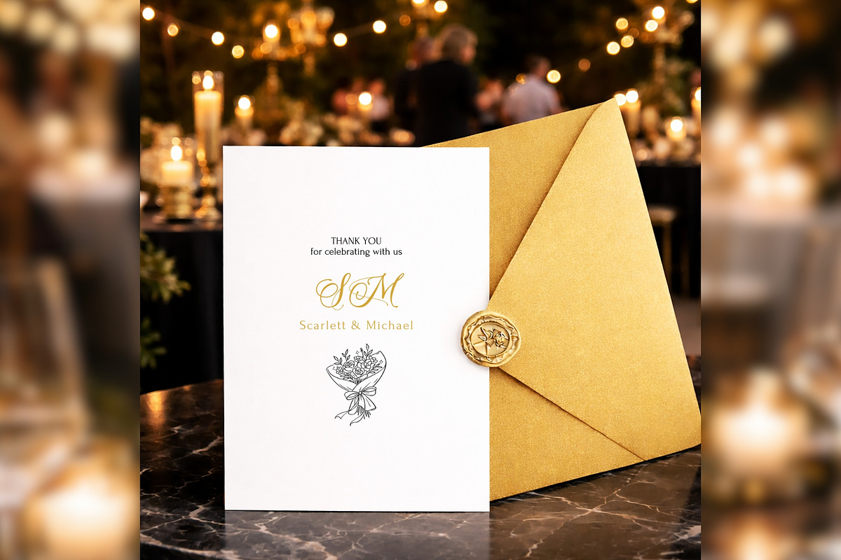 Luxury Thank You Card Canva bd004, a Card Template by TyphoonStudio (Photo 1 of 8)