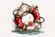 Whimsical Summer Lifebuoy Clipart, an Illustration by CreationArt (Thumbnail 9 of 10)
