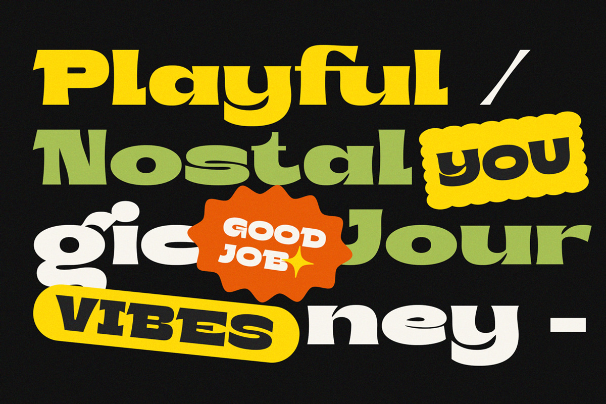 Bront-Olo – Retro Groovy Bold Font, a Sans Serif Font by kangfont Studio (Photo 9 of 10)