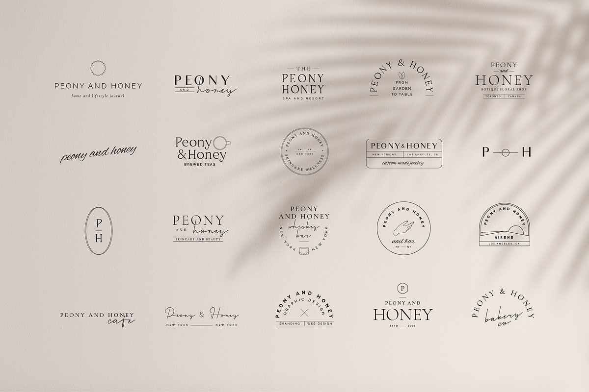 Peony and Honey Modern Logo Kit, a Branding & Logo Template by Forth and Wild (Photo 2 of 10)