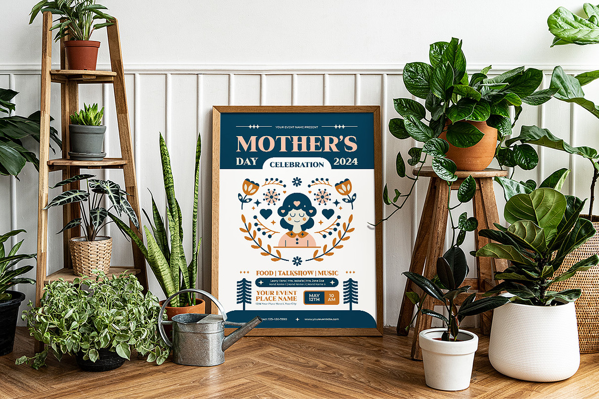 Folk Art Mother's Day Flyer Template, a Flyer Template by Hole Hope Design (Photo 2 of 5)