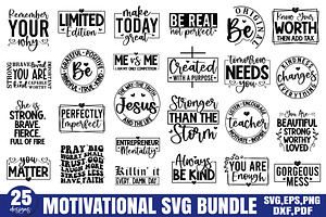 Motivational SVG Bundle, a Graphic by Designer302