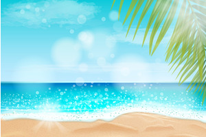 Realistic ocean beach. Sea wave sand, an Illustration by Stock-Smart-Start