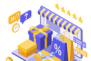 Online Internet Shopping Isometric, a Person Illustration by TAlex (Thumbnail 4 of 6)