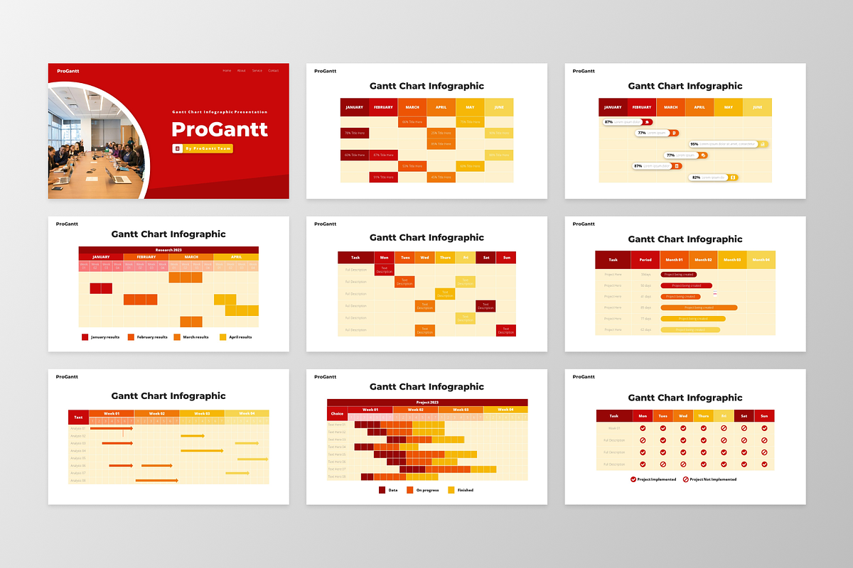 ProGantt - Gantt Chart PowerPoint, a Presentation Template by GraphauseProject (Photo 5 of 6)
