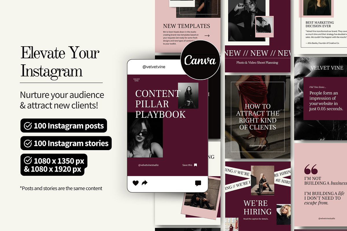 Marketing Agency Canva Instagram Kit, a Squarespace Template by Warmsoulgallery (Photo 2 of 11)