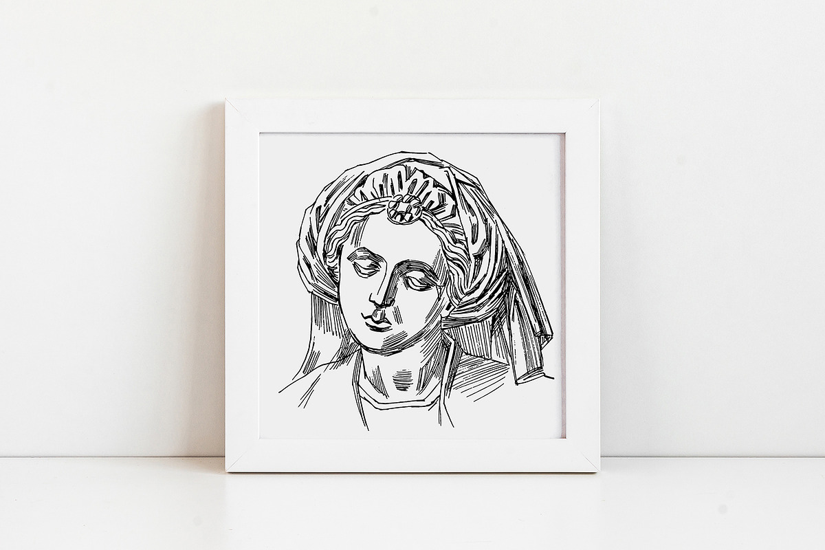 Classical sculpture clipart, an Illustration by ViktoriArt (Photo 4 of 8)