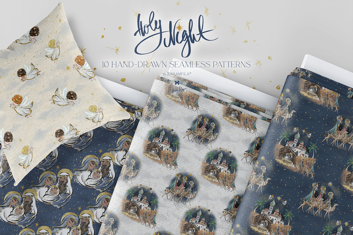 Nativity Christmas Family Patterns, a Pattern Graphic by KaramfilaS (Photo 9 of 14)