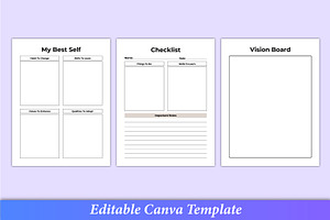 2024 Vision Board Planner Canva KDP