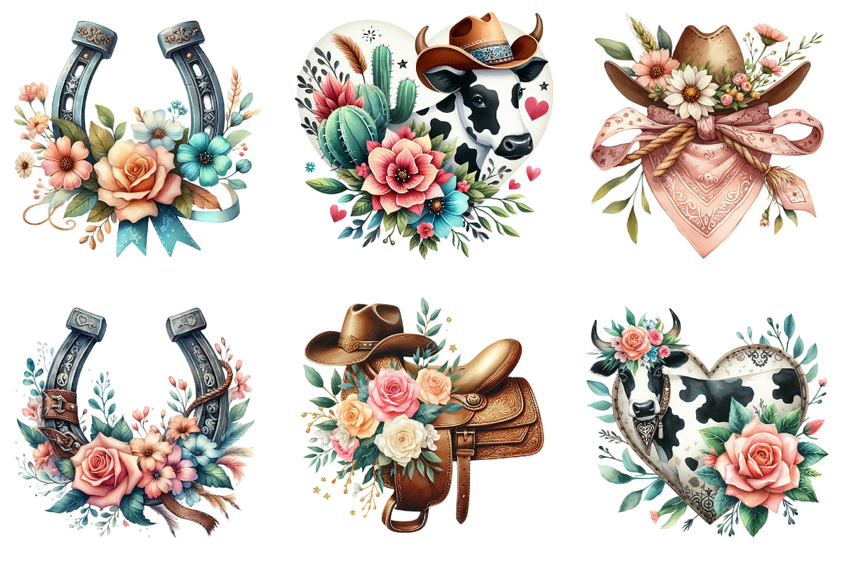 Western Mothers Day Cowgirl Bundle, a Seasonal Illustration by DreamArtGraphic (Photo 3 of 4)