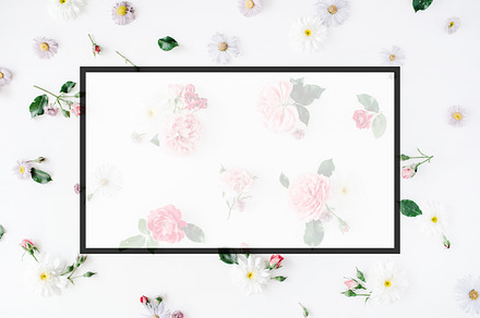 Floral pattern with empty blank, a Business Photo by Floral Deco