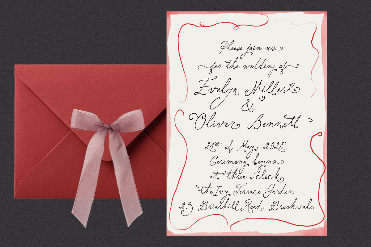 Elisabeth Darlington with Bows, a Script Font by PeachCreme (Photo 2 of 22)